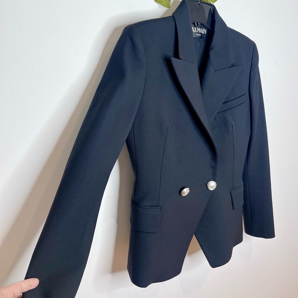 Balmain Double Breasted Wool Blazer *missing buttons* - Picture 5 of 16